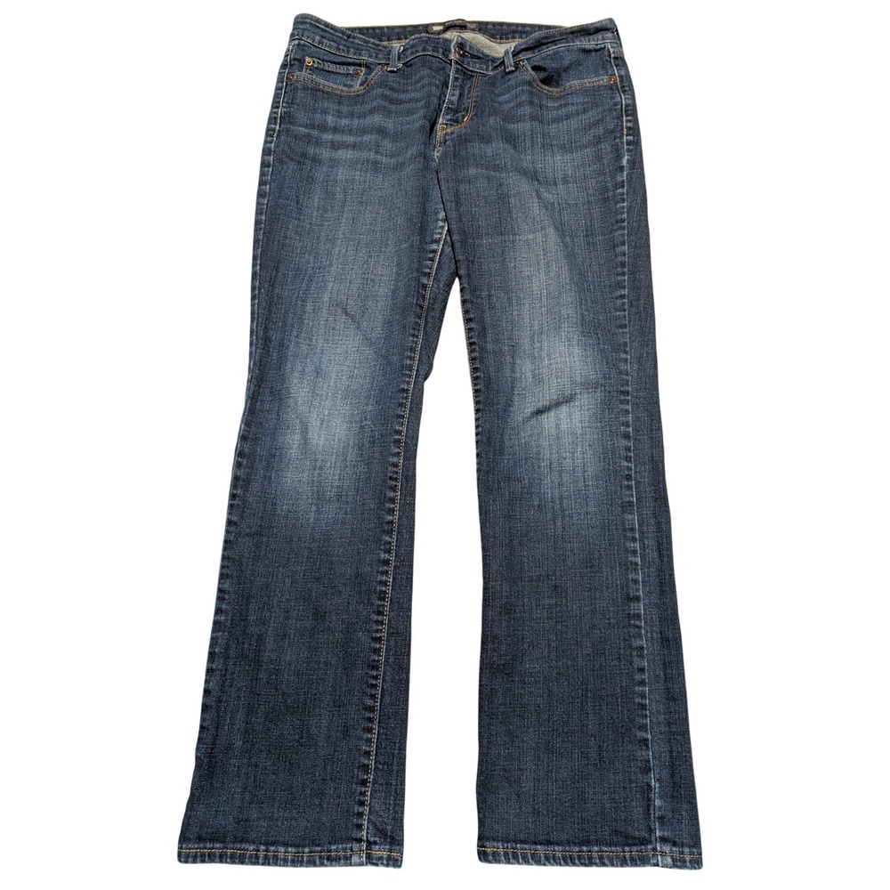 Levi's Straight Leg Jeans Womens‎ 34x28 Blue Slight Curve Classic Rise Dark Wash